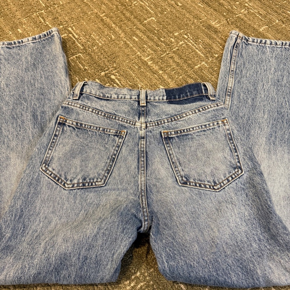 ZARA High Waisted Straight Leg Acid Wash Denim Jeans Women's Size 2 - Picture 6 of 6